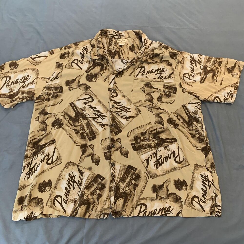 Panama‎ Jack Shirt Mens 3XL Hawaiian Button Up Camp Casual Tropical Rayon